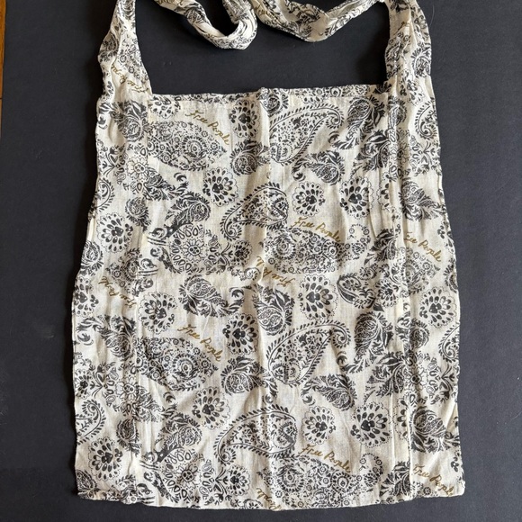 2 Free People Lightweight Cotton Muslin Tote Shopping Bags‎ White Purple Black - Picture 3 of 6